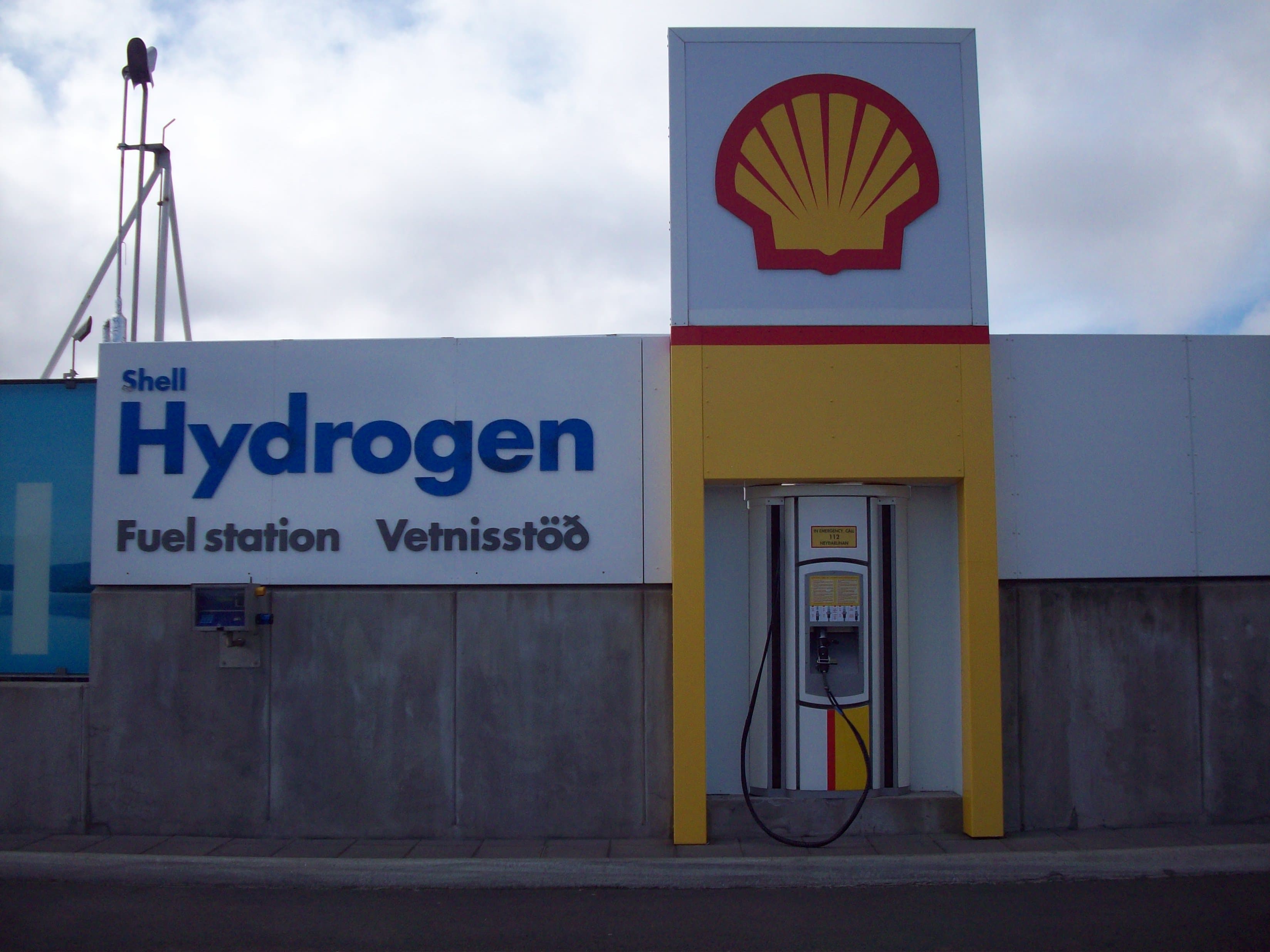 Hydrogen filling station with fueling equipment and safety signage